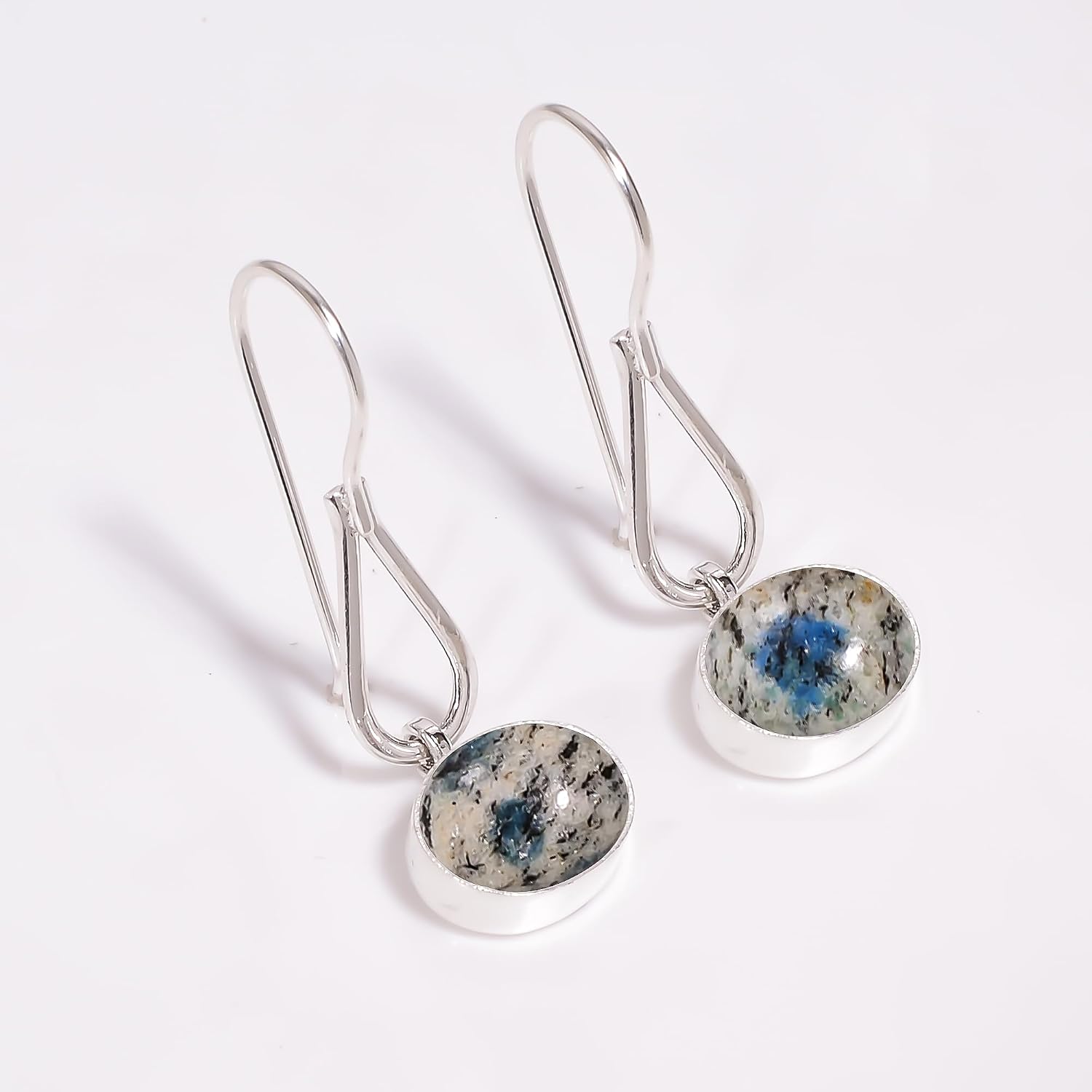 Natural K2 Blue Azurite Gemstone Earring 925 Sterling Silver handmade Dangle Earring Statement Earring Blue Stone Earring For Women - Image 2