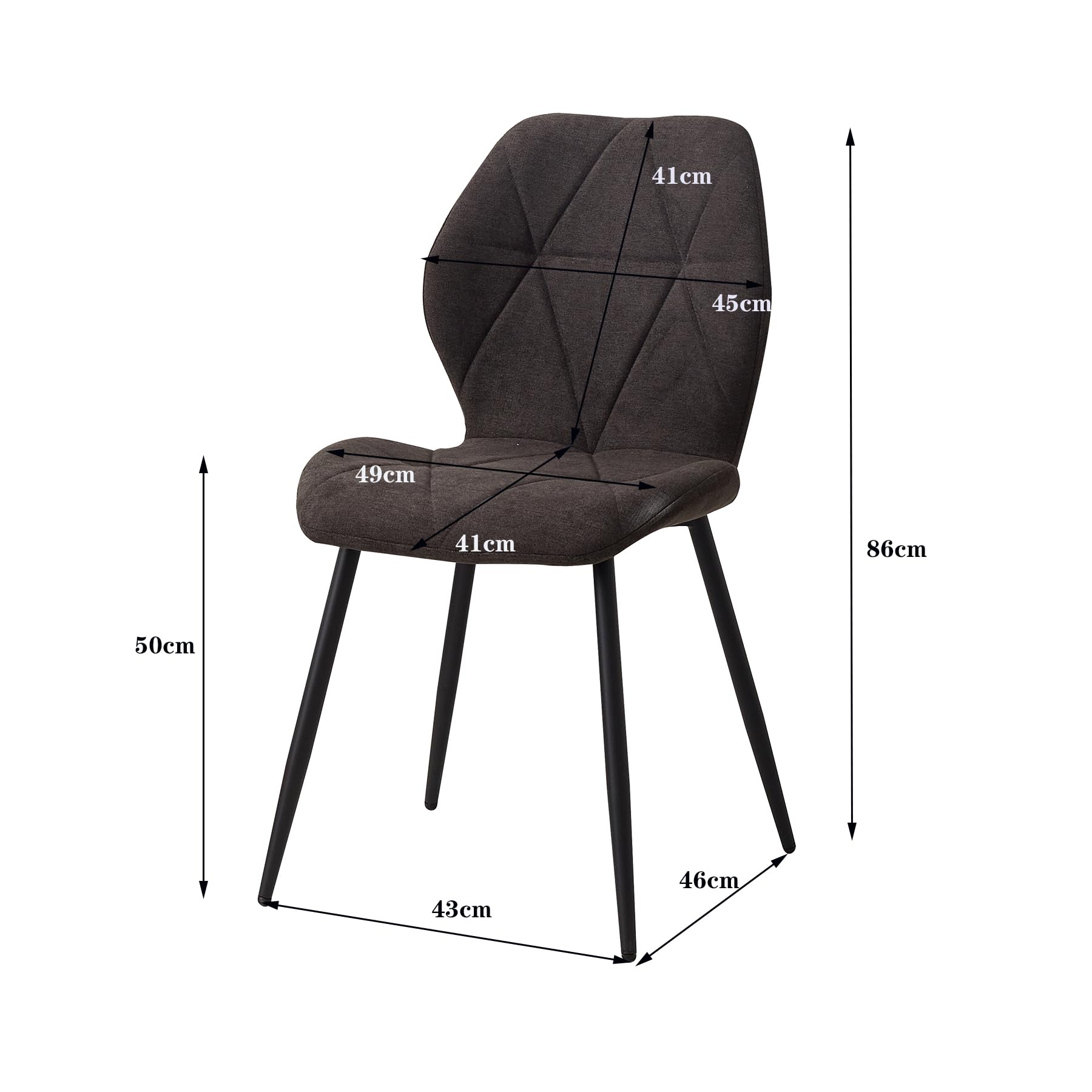 Set Sala da Pranzo, Tavolo da Pranzo Rotondo da 100 cm con 4 Sedie da Pranzo in Tessuto di Lino， Ideale per Cucina, Soggiorno, Sala da Pranzo (Legno Scuro+LX-Nero)