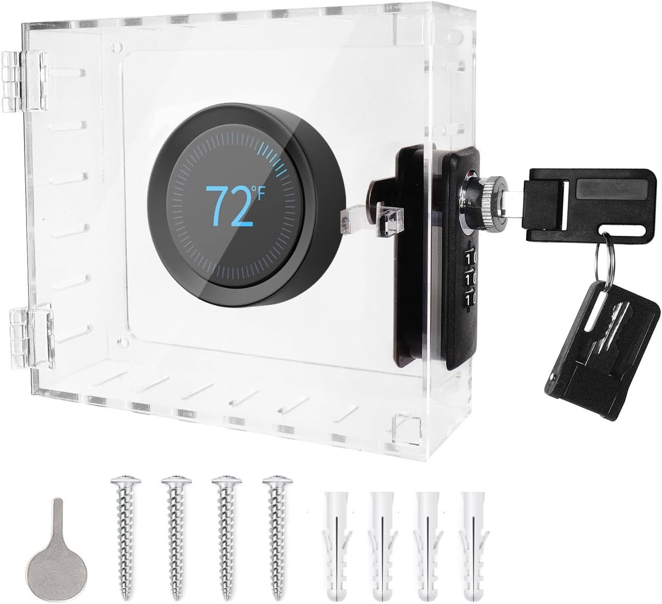Temperature controller Box Acrylic Cover Diaphanous Protective Enclosure for Home Office Public Use