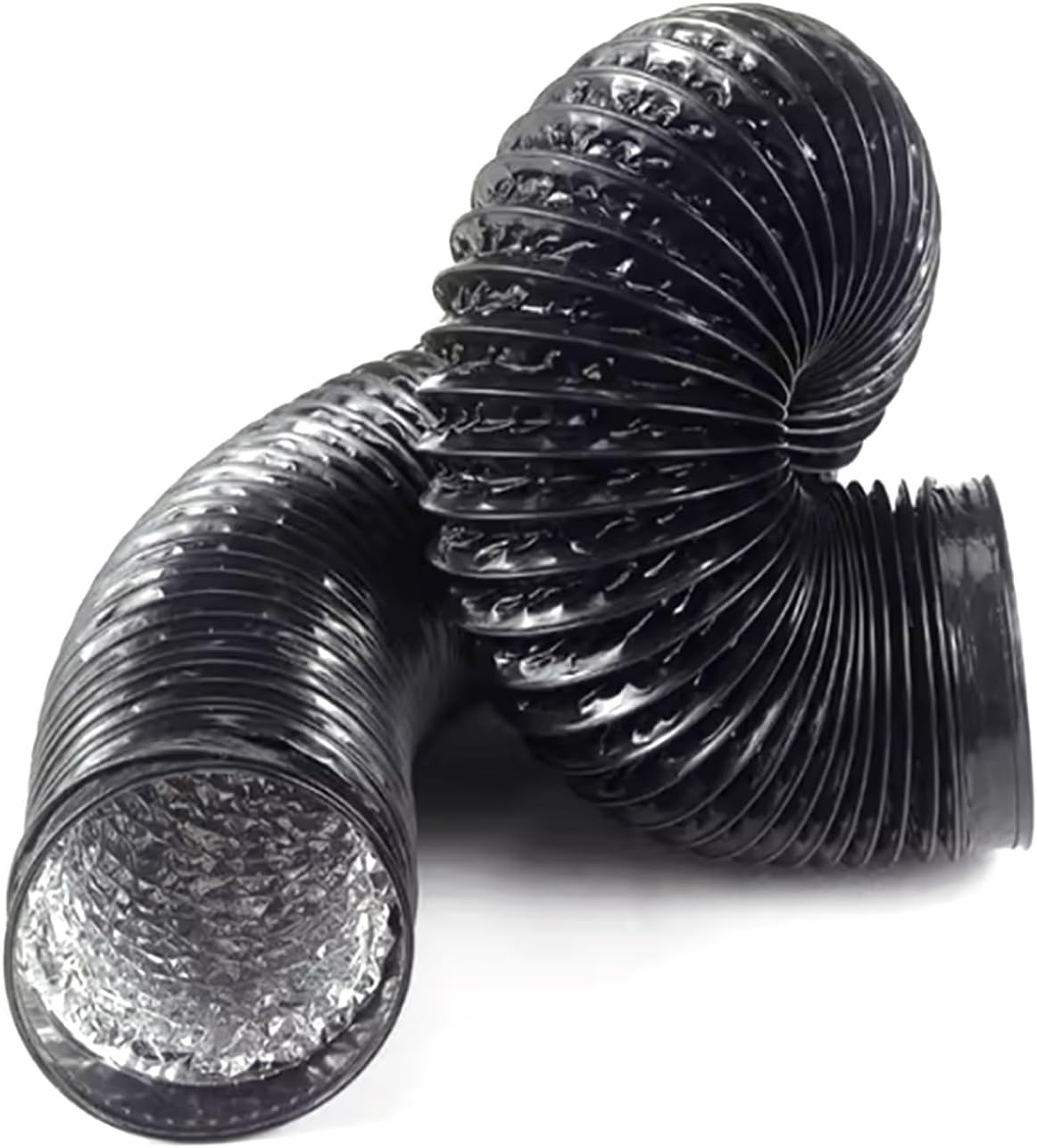 Insulated Air Ducting, Black Heavy-Duty Flexible Aluminum Duct, Ventilation Air Hose for Grow Tents, Dryer Rooms, House Vent Register Lines(10m,170mm)