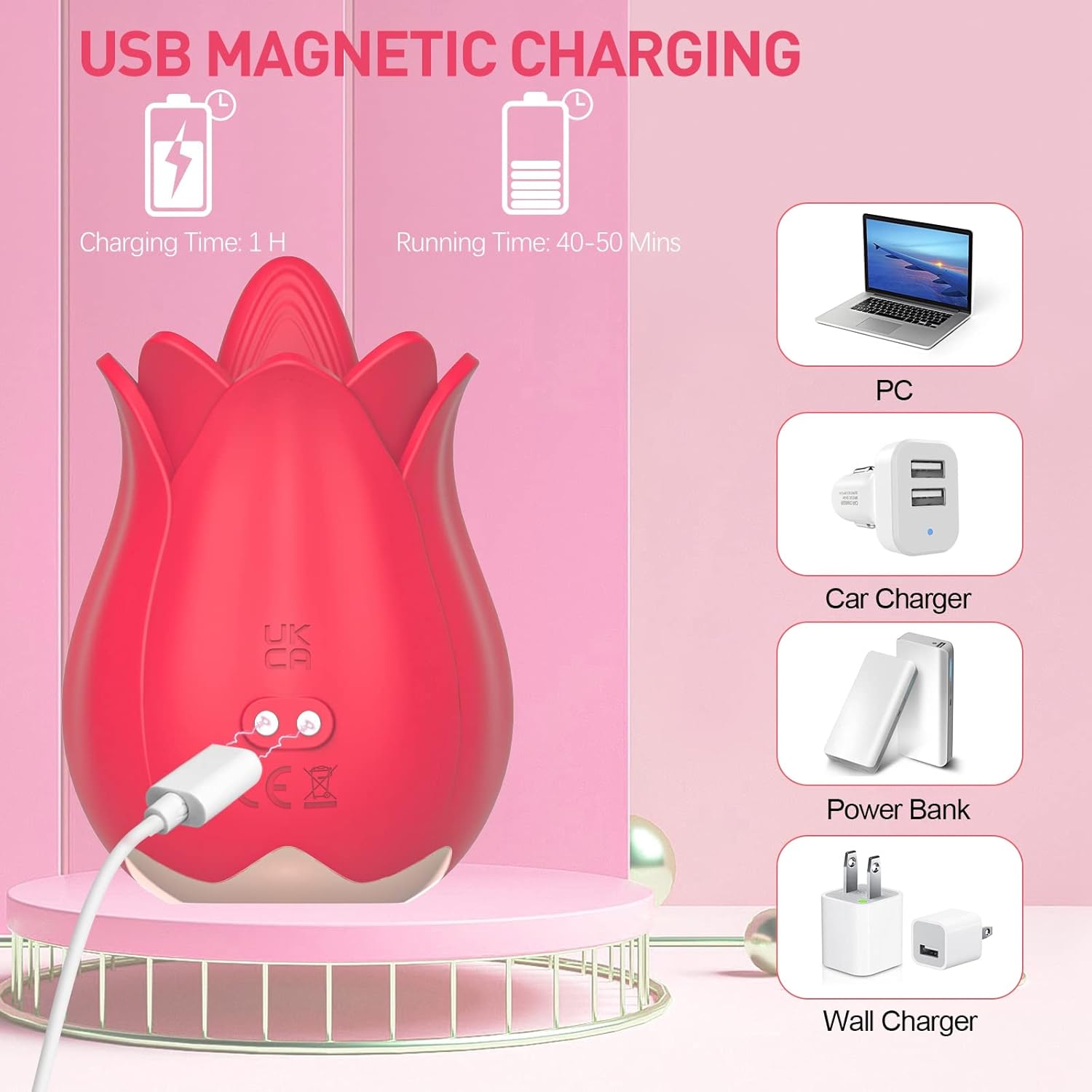 UUC Toy Vibrator Women CCVOO Tongue Licking UUC Sex Stimulator 2 in 1 Multiple Modes Clitoral Nipple Vibrator Massager Masturbator Portable Adult Sex Toys Female Couples(Licking) 1.0 Count