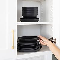 Vista 9 de Grow Forward Tazones de paja de trigo prémium para pasta, 30 onzas, irrompibles, anchos y poco profundos, juego de 6 cuencos de plástico