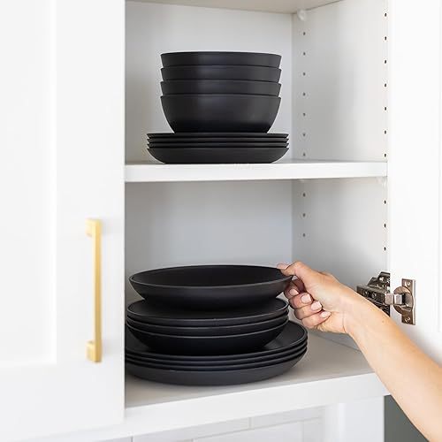 Miniatura 9 de Grow Forward Tazones de paja de trigo prémium para pasta, 30 onzas, irrompibles, anchos y poco profundos, juego de 6 cuencos de plástico