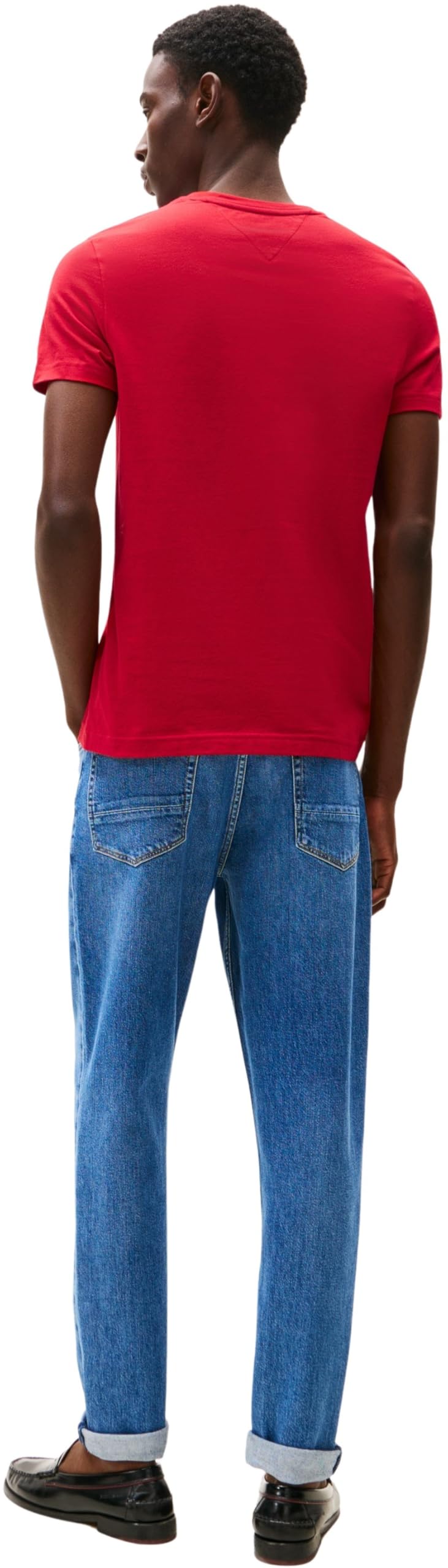 Tommy Hilfiger Herren T-Shirt Kurzarm Slim Fit, Rot (Medium Red), S – Ansicht 2