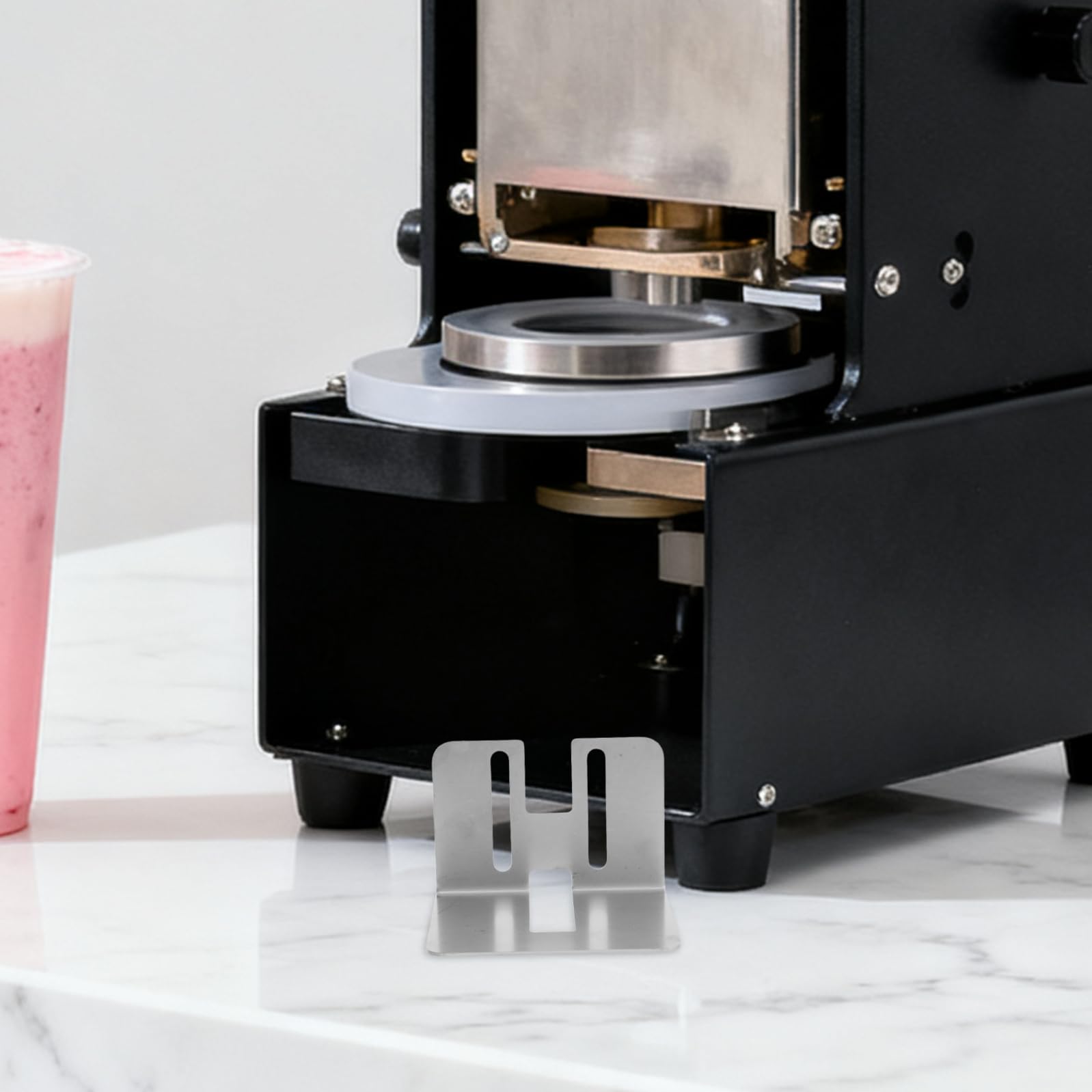 Vassoio in Inox per Macchina Sigillatrice Tazze Bubble Tea Supporto Robusto e Compatibile per Sostituzione Accessorio Macchine Sigillanti Latte Design Compatto per Uso Commerciale