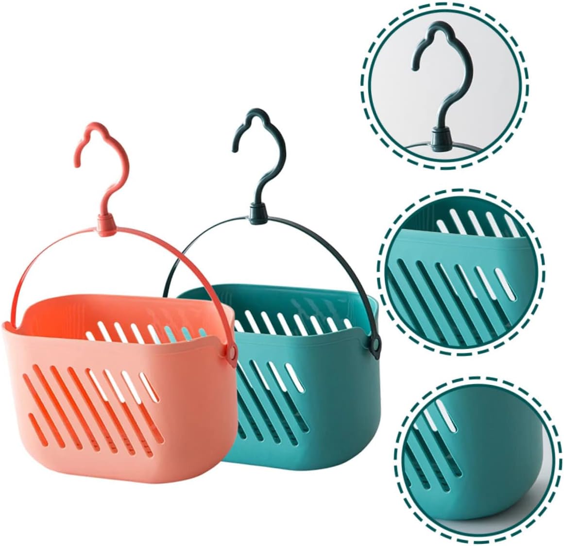2pcs Hangable Storage Basket Coat Hangers Storage Bins Storage Baskets Plastic Wall Baskets Hanging Bathroom Basket Bathroom Basket for Storage Sundry Container Household