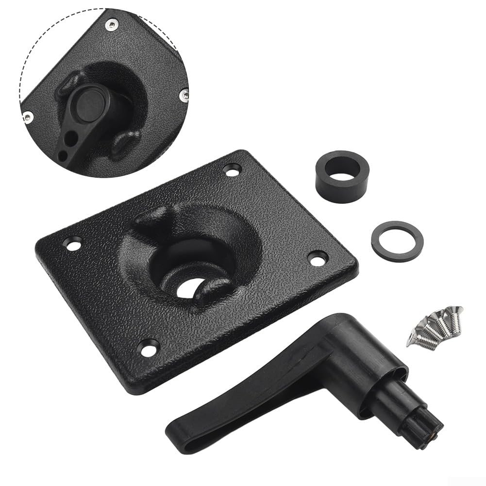 Fit For Kayak Rudder Control Handle Base, ABS Rudder Control Parts Kit With Square Base Handle For Canoe Directional,Boat Steering Mechanism
