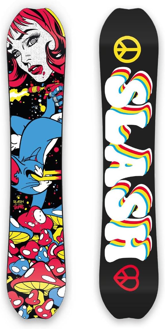 Slash by Gigi, Happy Place Thumbs Snowboard, Carbonbon, Bi-Ax Fiberglass, Pop Woodcore, Sintered Base 7500