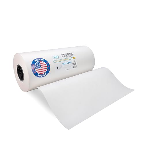 White Butcher Paper 18' x 12000' (1000 feet) - USA-Made Natural Paper Roll | for Meat and Fish - Uncoated, Unwaxed & Foo