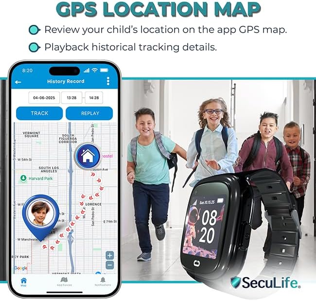 Miniatura 3 de Reloj para niños con rastreador GPS, llamadas bidireccionales, seguimiento en tiempo real y alertas SOS, reloj inteligente para llamadas y mensajes