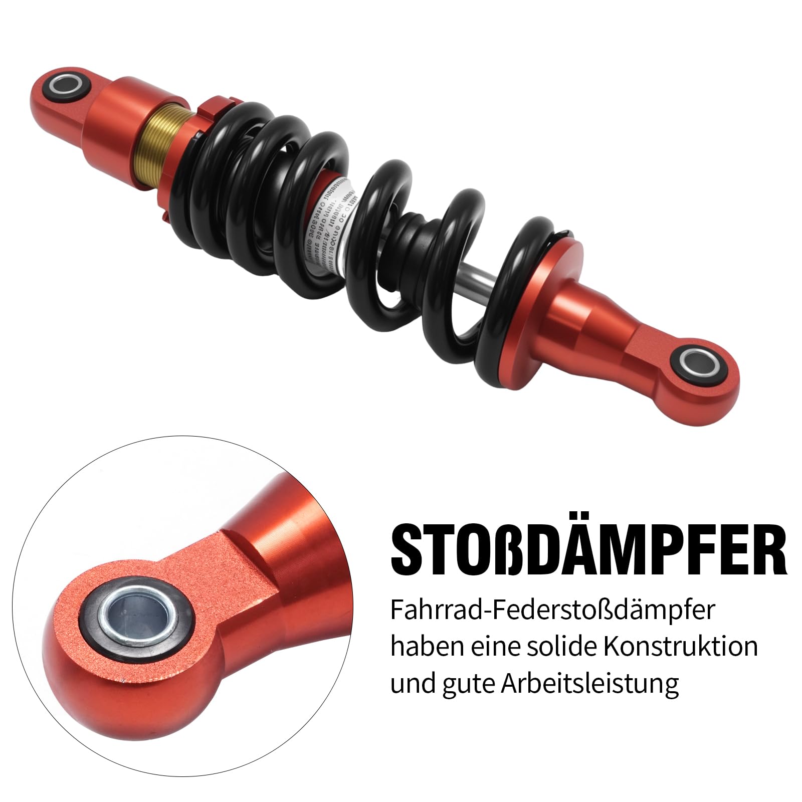 Hoypeyfiy 285 mm 980 lb 10 mm Bohrung, Einstellbare Feder-Stoßdämpfer hinten, Aluminiumlegierung, geeignet für 70 CC 90 CC 110 CC 125 CC 150 CC Geländefahrzeuge