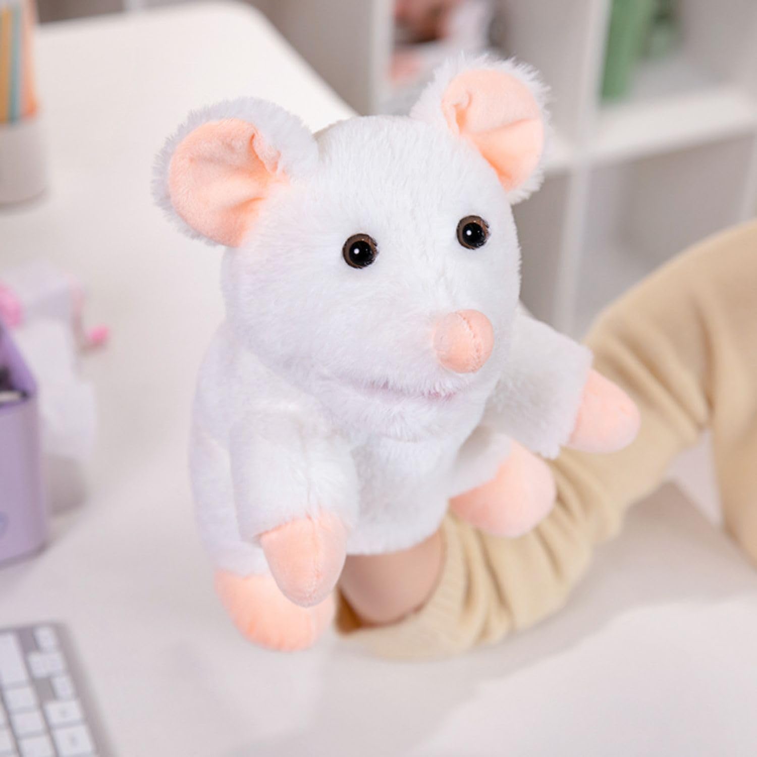 FunBlast Plush Animal Hand Puppets - Soft & Cuddly Animal Figure Puppets for Kids, Storytelling & Role Play, Fun Educational & Learning Toys for Toddlers & Children (Mouse)