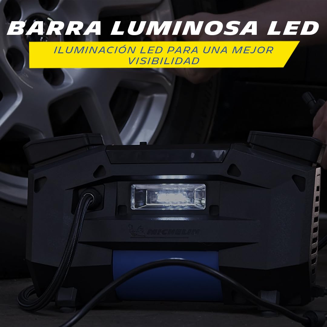 MICHELIN Compresor de aire 009538, 7 bares, 230 V, alto flujo, motor de accionamiento directo