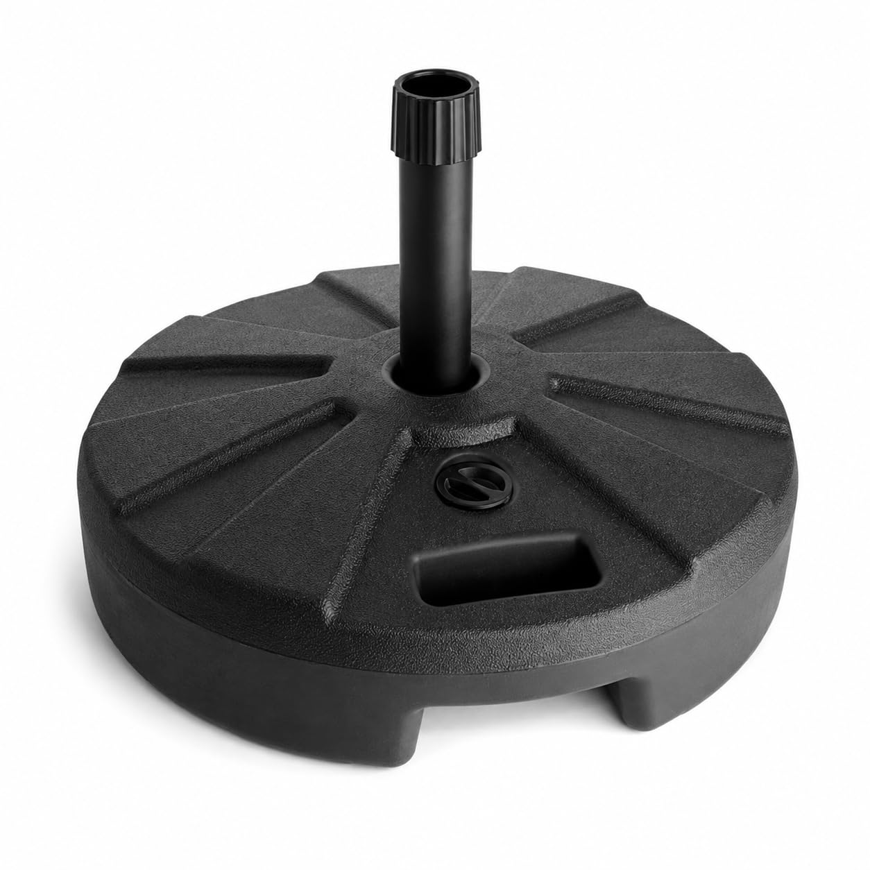 Black Plastic Fillable Umbrella Base by Glownary – Black, Model 427basefil66