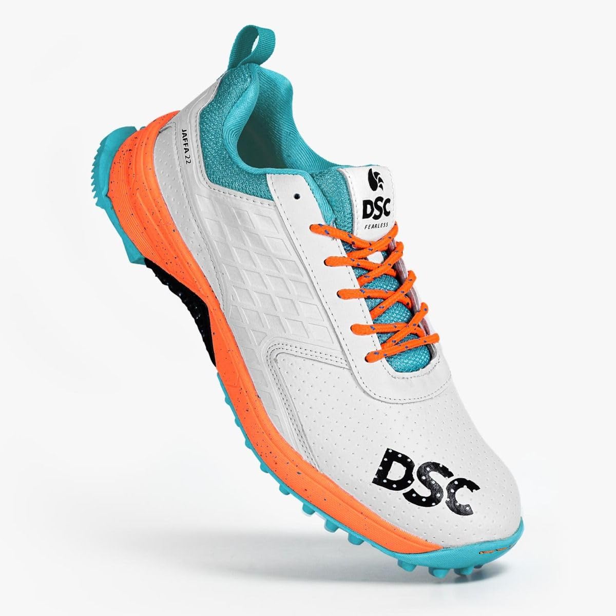 DSC Jaffa 22 Cricket Shoes for Men and Boys UK-6 EU-40 White-Orange