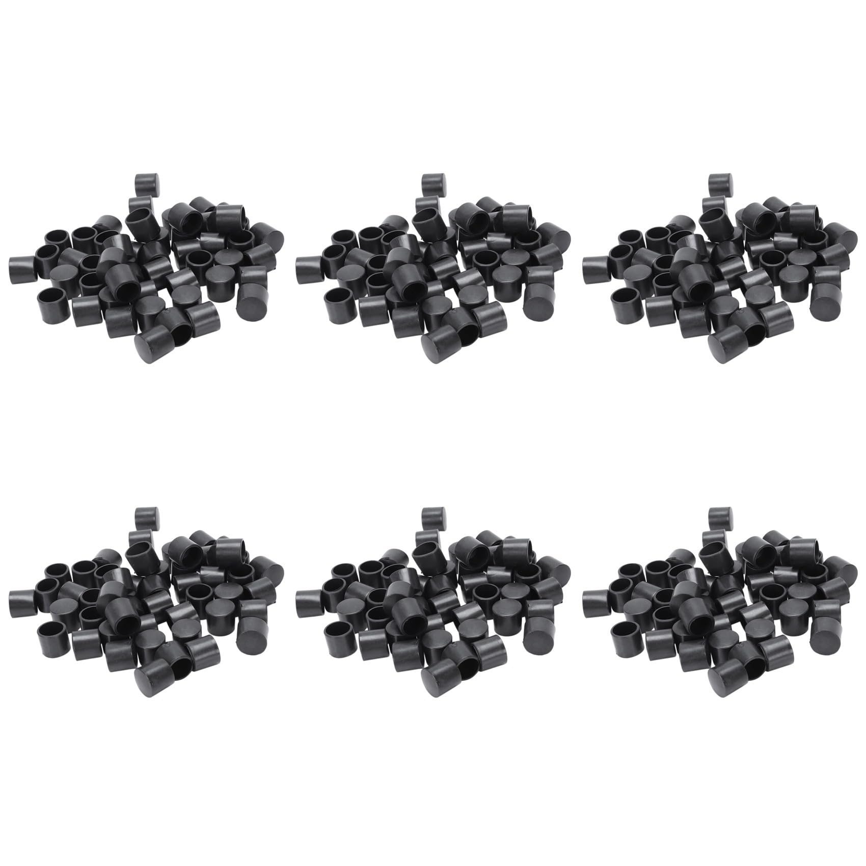 Hndhbfgrt 300 Pcs Black Rubber PVC Flexible Round End Cap Round 12mm Foot Cover