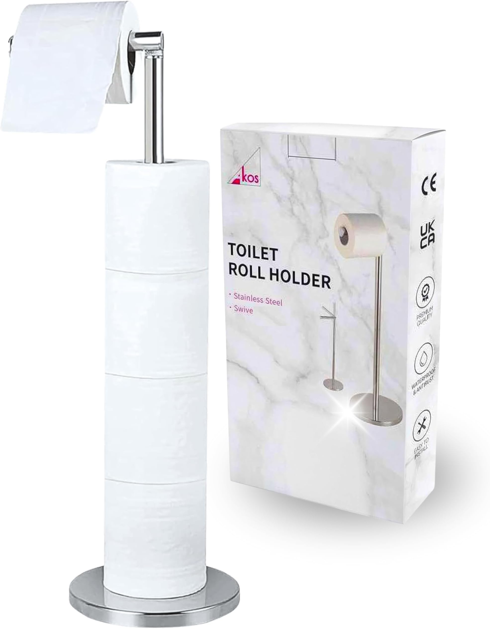 Vida Paper Rack Bath Vida Toilet Paper Holder Freestanding Bathroom Stand, Stainless ...