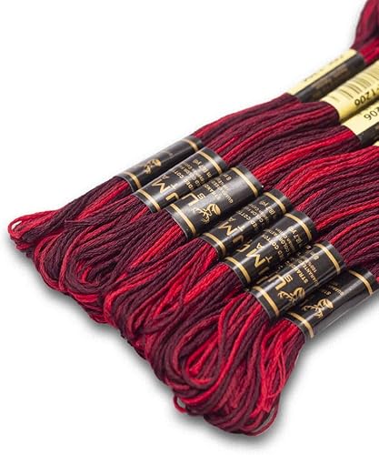 Miniatura 72 de Paquete de 12 hilos de bordado de alta calidad, madejas de 100% algodón egipcio de alta calidad, hilo de bordado de punto de cruz, algodón trenzado