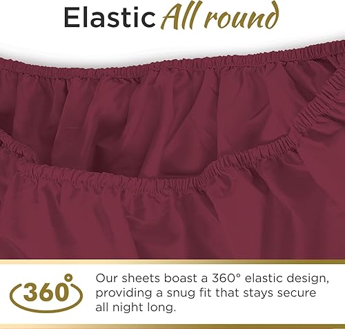 Miniatura 4 de DESTINY CRESCENT BEDDING - Juego de sábanas tamaño matrimonial XL, 4 piezas, de doble cepillado, juego de sábanas de lujo para hotel tamaño