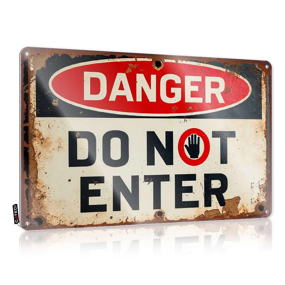 Tin Wall Decor Danger: Do Not Enter. Tin Sign Bro Cave Sign Old Signs Metal Vintage(30X40CM)