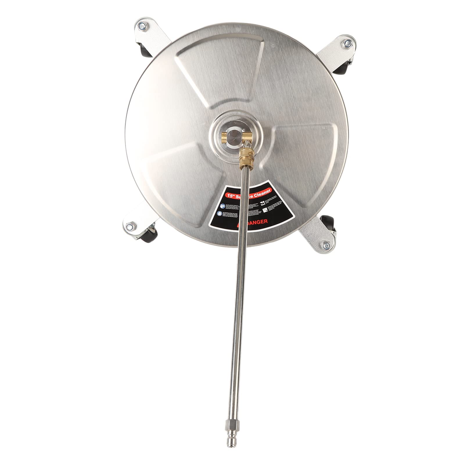 Lavadora de Alta Presión de 15 Pulgadas, Limpiador de Superficies de Acero Inoxidable con Varilla de Extensión de 4 Ruedas, Limpiador de Superficies, Conector Rápido de 4000psi y