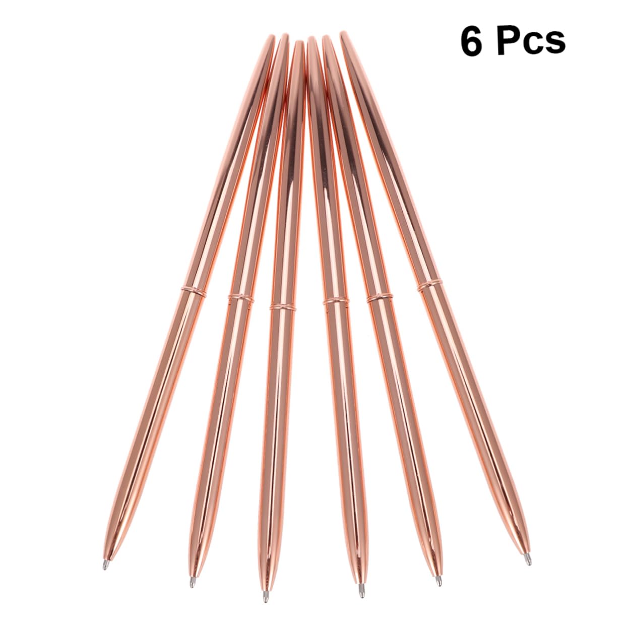 6pezzi Penna Sfera in Metallo Leggero Doppia Testa Rotante e Inchiostro Blu per Materiale Scolastico e Ufficio in Colore Rosa e Durata per Uso Quotidiano