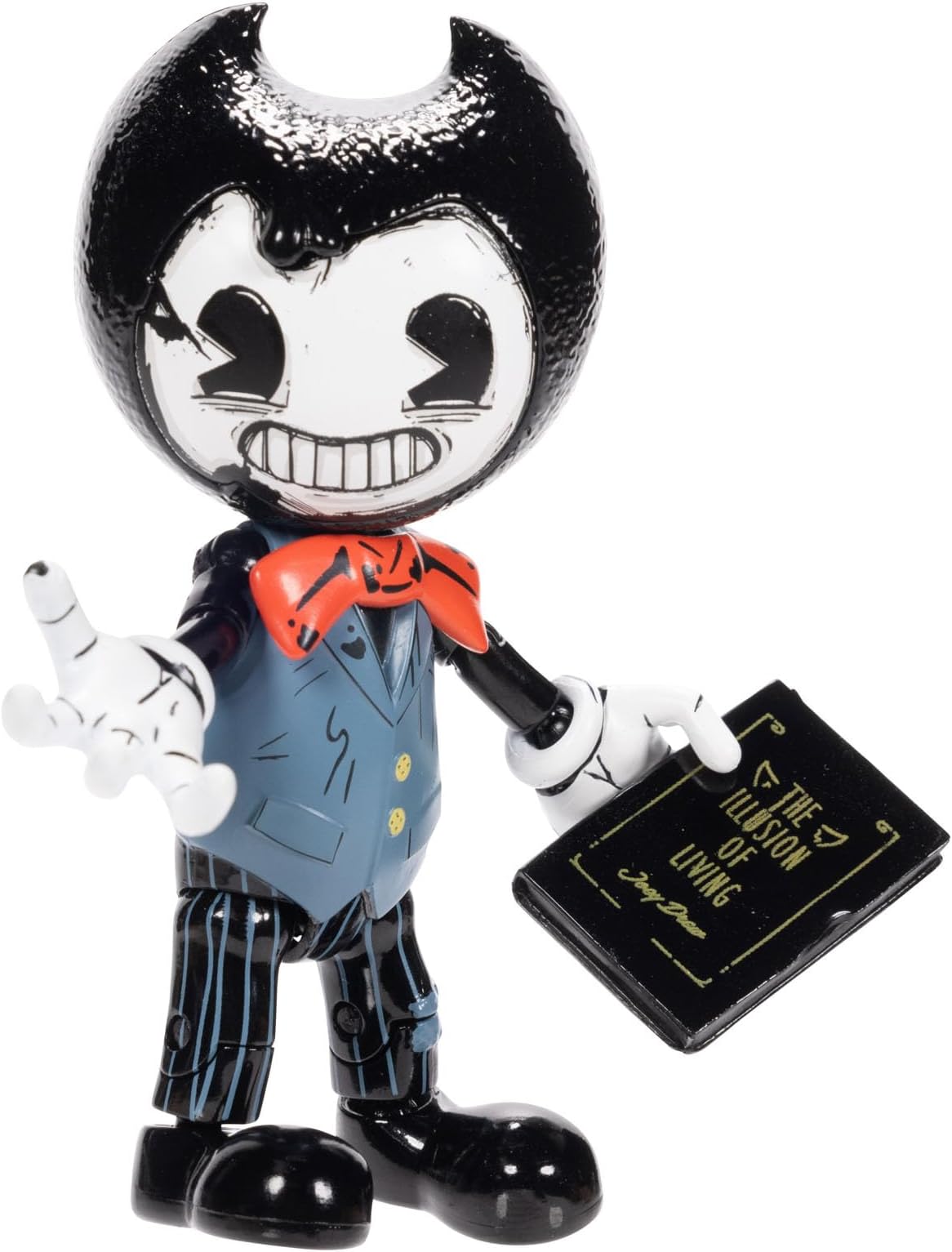 Bendy and the Ink Machine Bendy Real World 12.7cm Action Figure by Jakks Pacific, Officially Licensed, Articulated & Highly Detailed Collectible Figurine, Includes Book Accessory