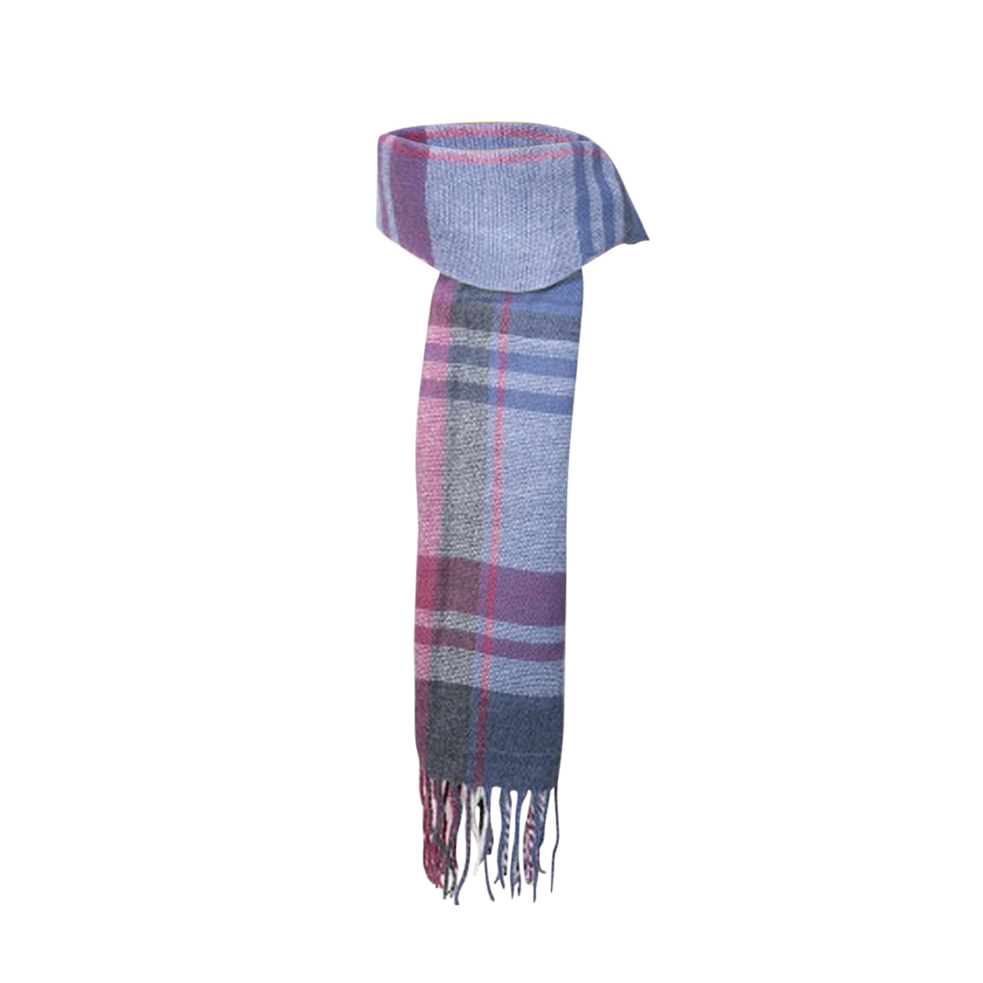 Hy Womens/Ladies Tartan Supersoft Scarf (One Size) (Grape/Riviera Blue/White)
