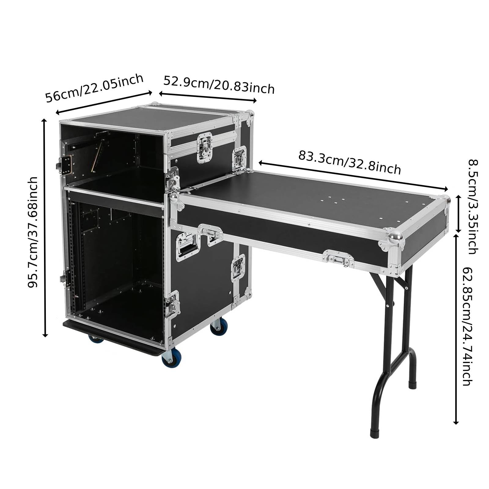 Amazon.com: 12U PA DJ Pro Audio Rack Road Case with Slant Mixer