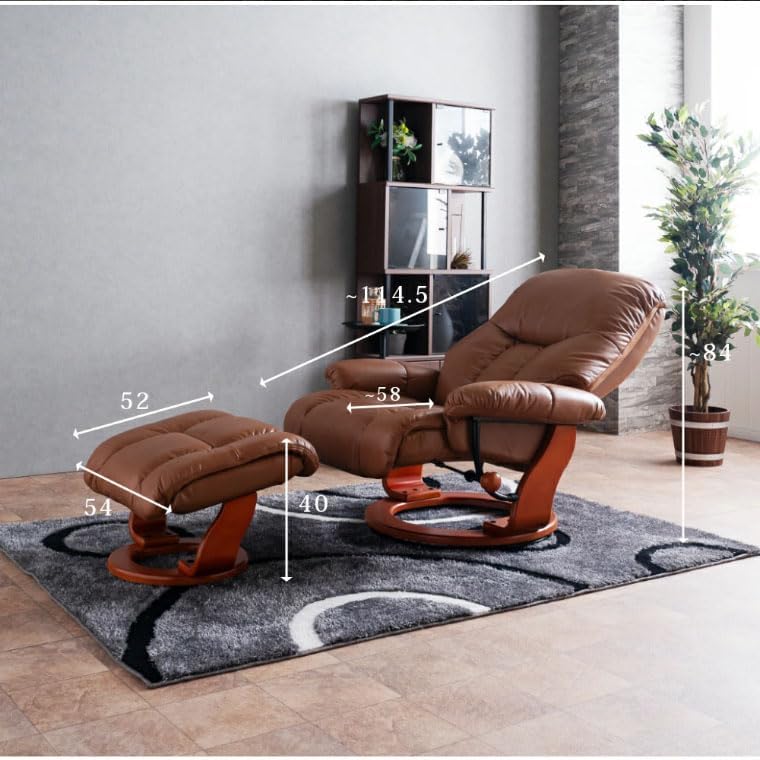 ブラウン 1人掛けソファ 360度回転　リクライニング　ローソファ ニトリ（NITORI） ソファー ソファ 電動リクライニングチェア 1人掛け