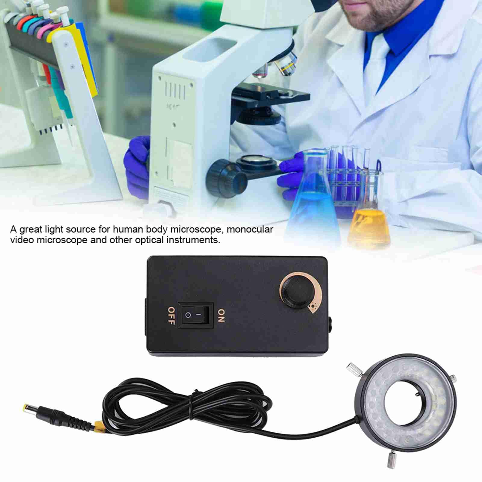 Anello luminoso LED regolabile - Sorgente luminosa per microscopi video e fotocamera - Alta luminosità e precisione - Progettato per fotografi e scienziati