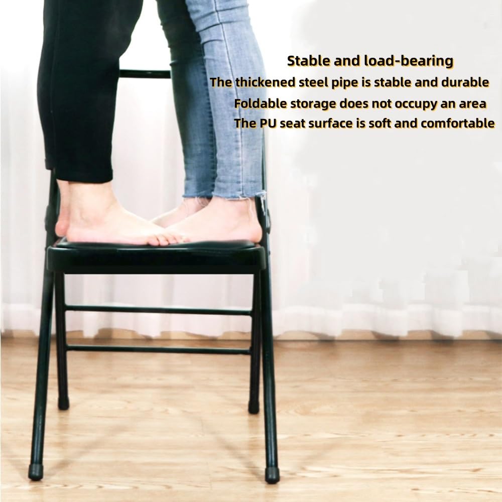 Chaise Pliante de Yoga Iyengar avec Rembourré, Chaise Auxiliaire pour Yoga, Noir