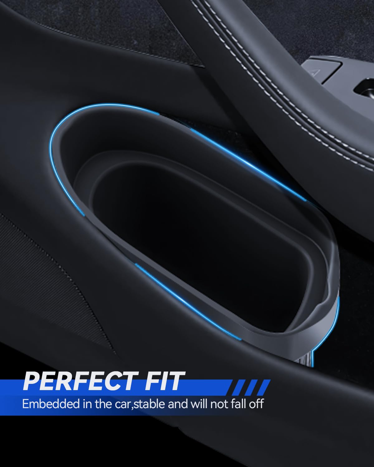 Lot de 2 poubelles de porte de voiture pour Tesla Model 3/Y - Poubelle intérieure - Poche latérale - Boîte de rangement à fente - Silicone souple - Tesla Model 3/Y 2016-2026 Highland Juniper