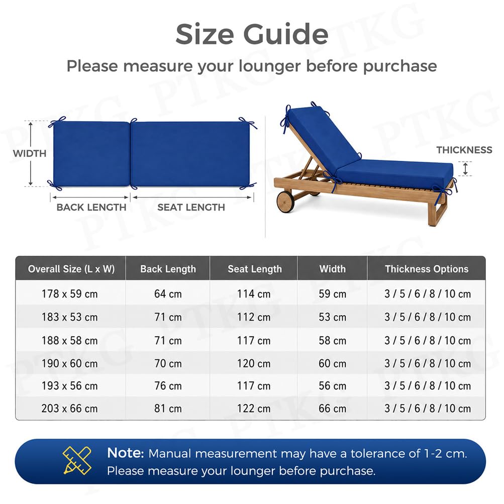 Matelas Bain de Soleil ImperméAble Coussin de Transat Exterieur
