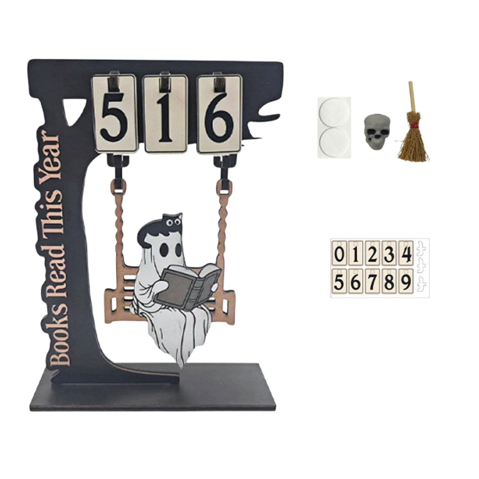 Book Counter Reading Tracker for Home Library Decoration Gift for Reading Lovers, Readers and Teachers, Wall Decor for Bookshelf