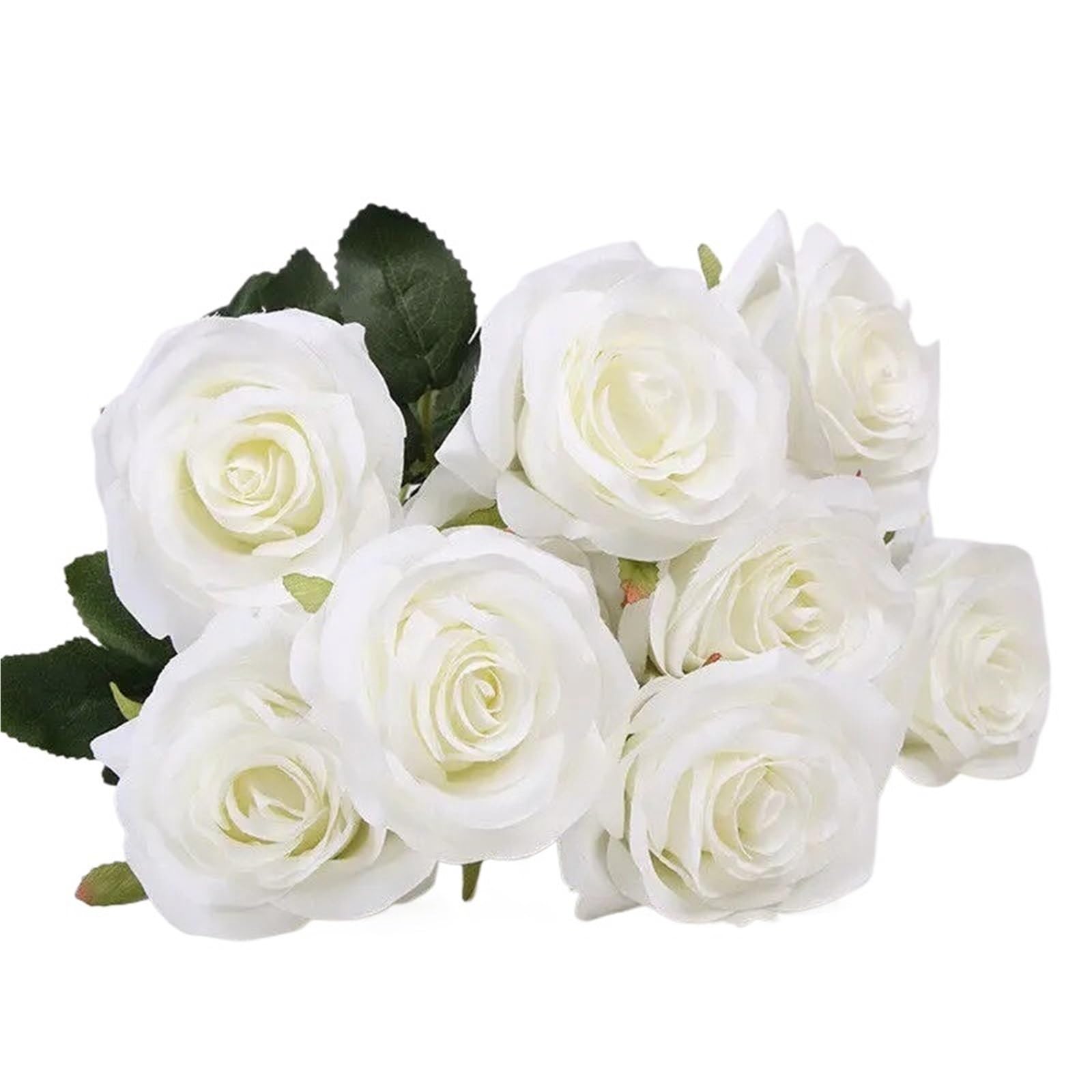 Dcrxz Artificial Flowers 3pcs Silk Rose Artificial Flowers Bouquet Wedding Garden Home Party Wedding Decoration(White)