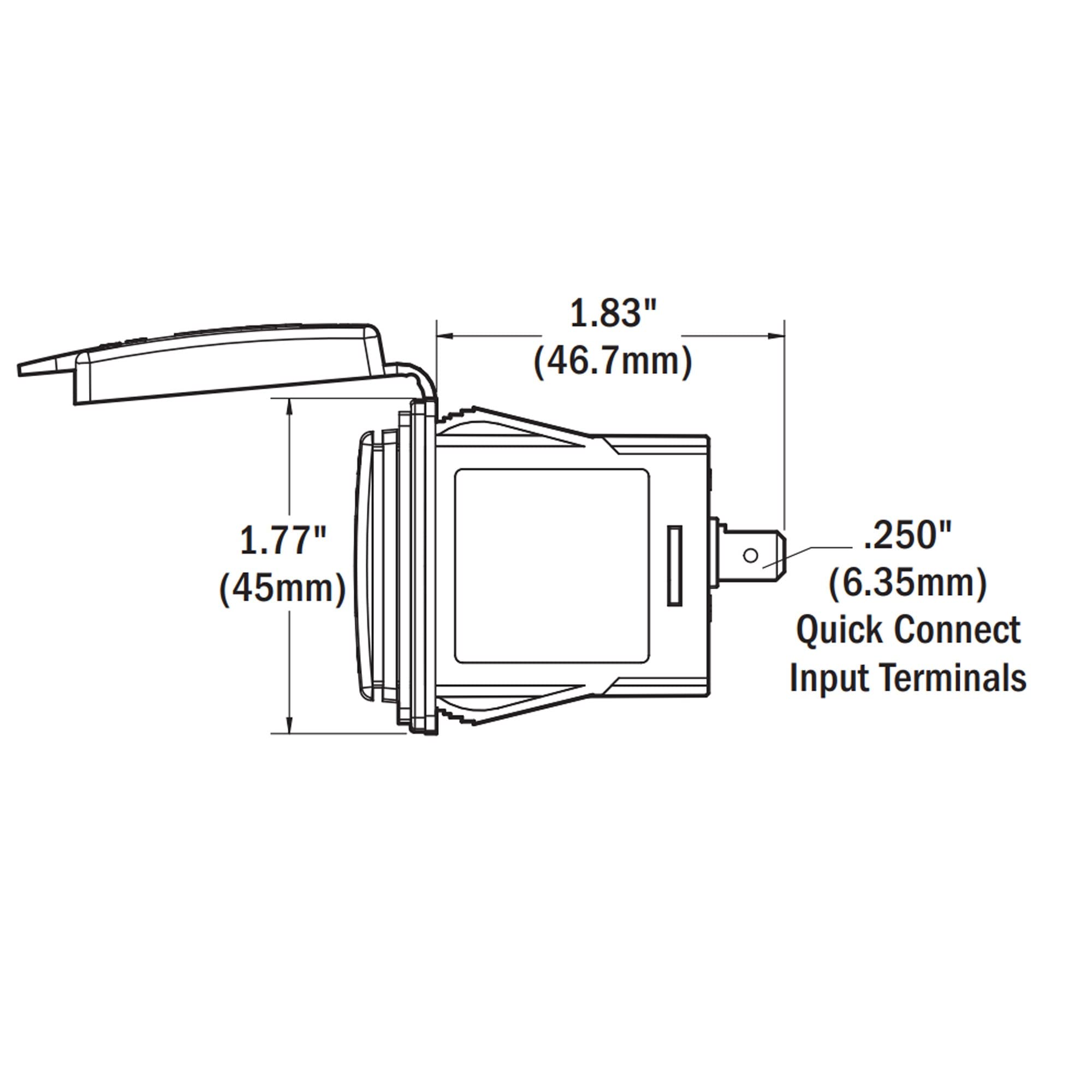 Blue Sea Systems 1046 48V 4A Socket Mount Dual USB Charger