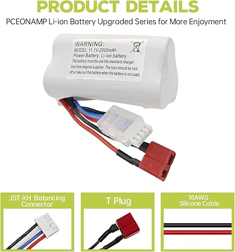 Miniatura 5 de sea jump 2 unids 11.1V 2000mAh T Plug batería de litio para R608 2104 210E 200E sin escobillas de alta velocidad refrigeración por agua RC lancha