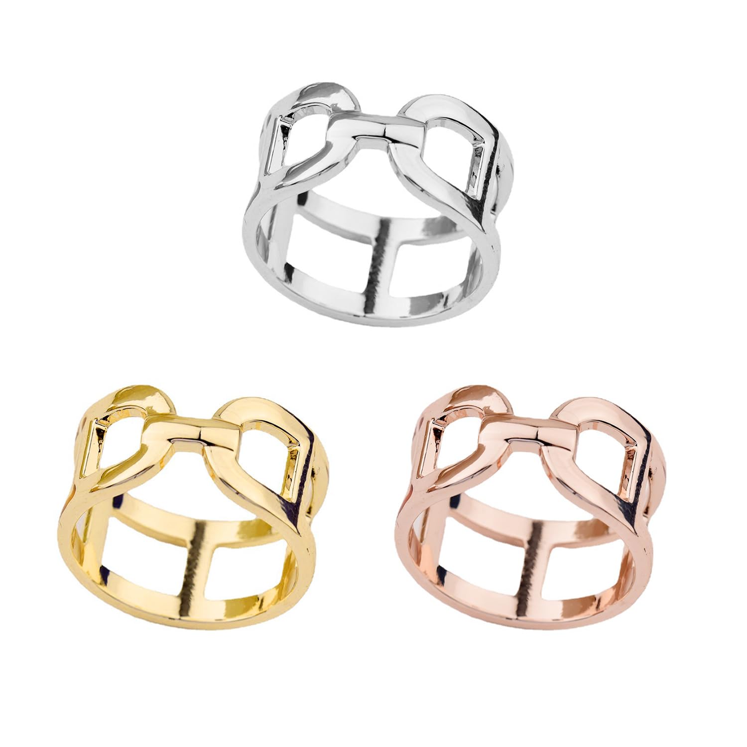 Syeycw Unisex Gold, Silver, Rose Gold 3 Pcs Scarf Rings For Women, Scarves Slide Buckle, Silk Scarf Buckle Clasp Clips, Fashion Clothing Wrap Holder, For T-Shirt, Neckerchief, Shawls Decoration,