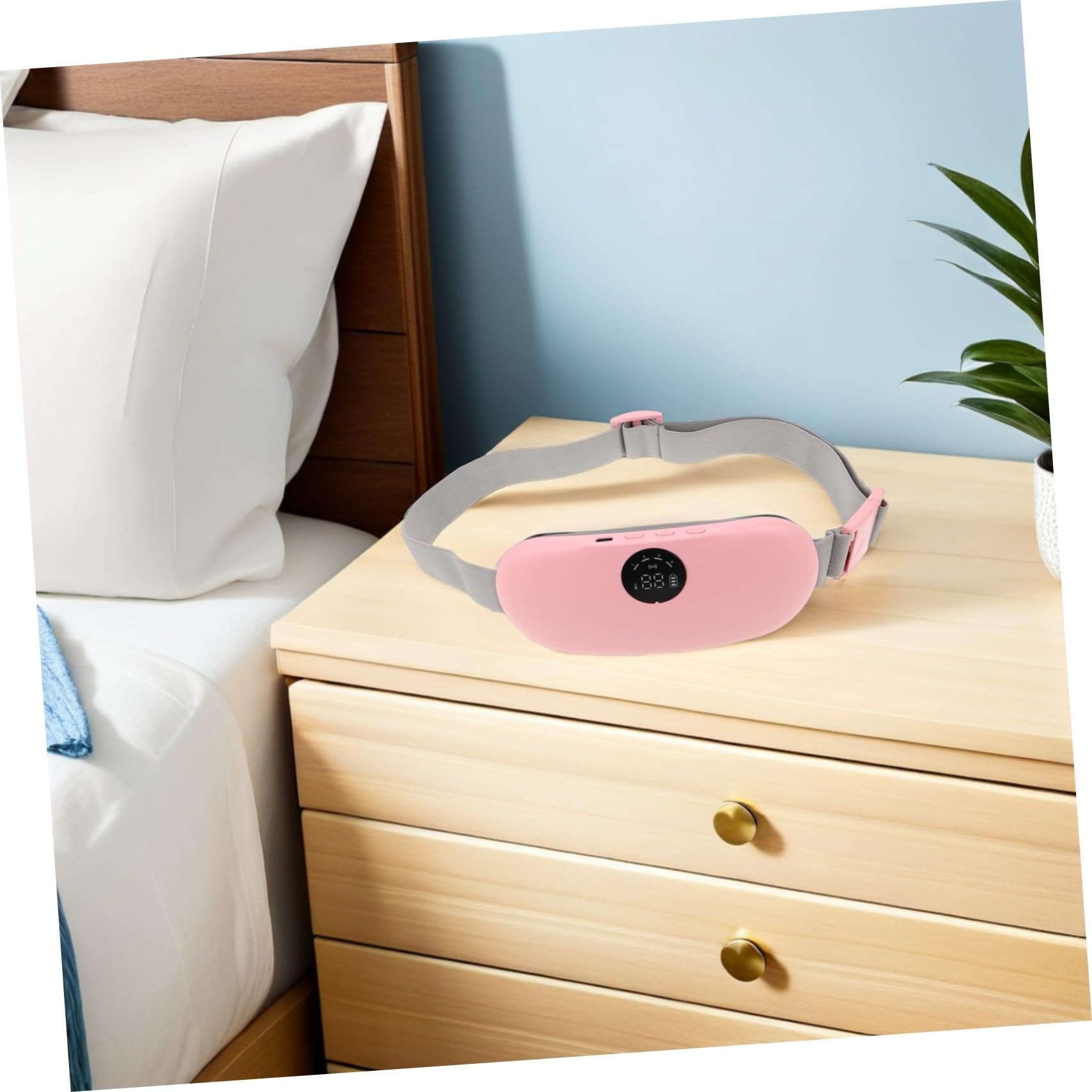 minkissy Cinturón Térmico Portátil con Masaje y Calor Rápido para Aliviar Dolores Menstruales, Diseño Ligero y Silicona para Uso Relajante en Casa