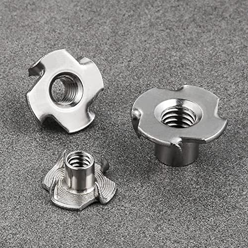 Wensilon 100001 100Pcs 1/4"-20 T-Nut 304 Stainless Steel Four-Jaw - For Home, Hotel Outdoor Threaded Insertion thumb #2