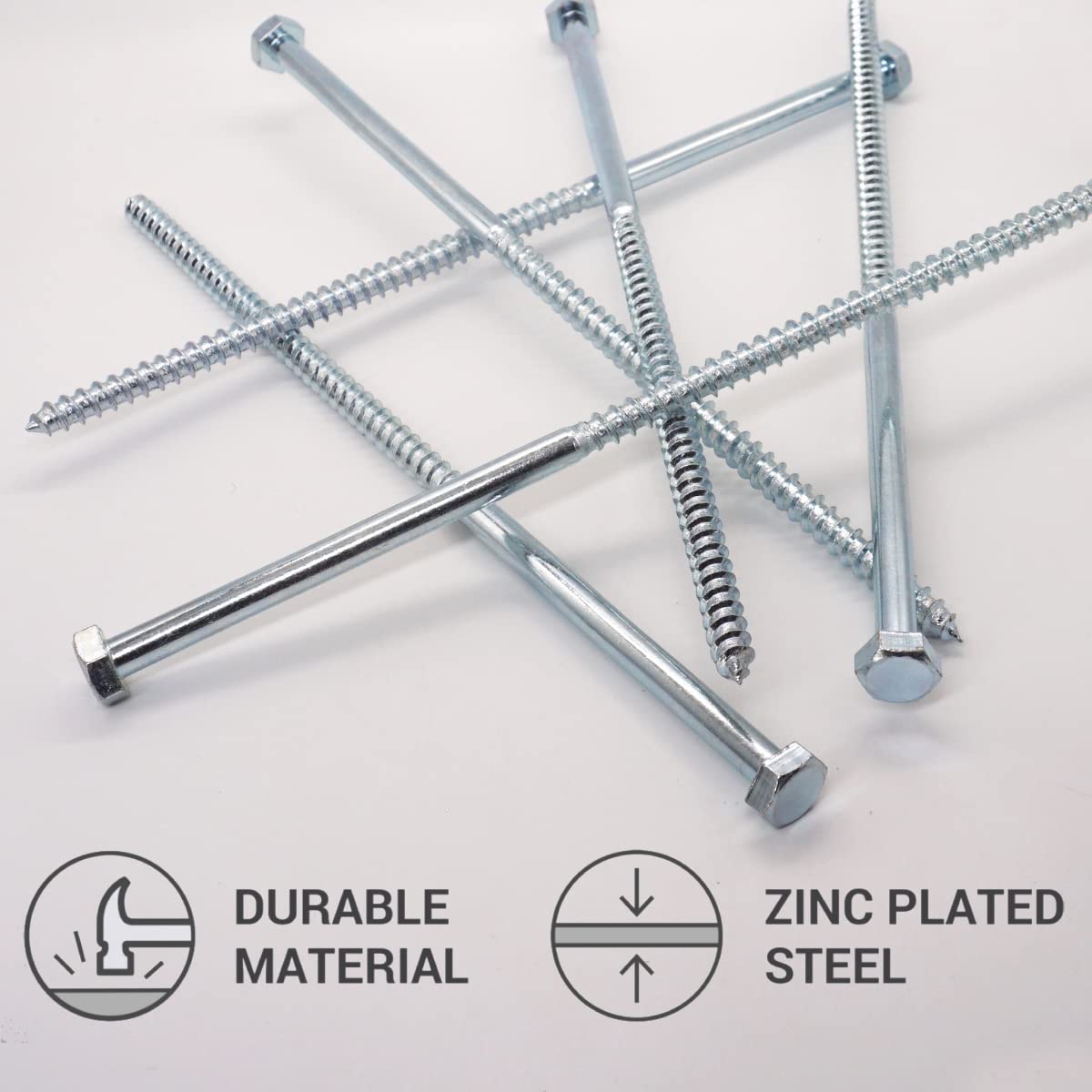 Viti Per Legno A Testa Esagonale SKIR'CO M10 X 160 Mm - Zincate, Confezione Da 10 Pezzi - Foto 4