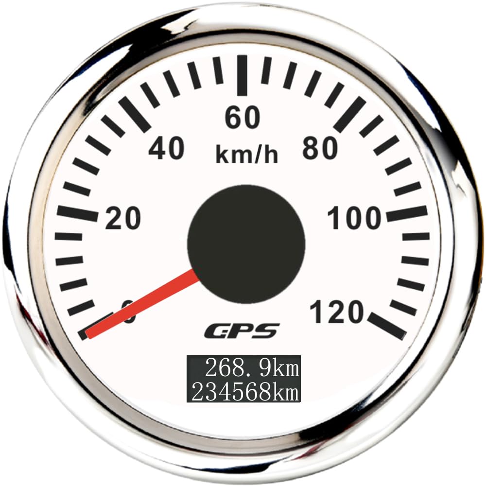 ELING 52mm GPS Speedometer 0-120km/h with 7 Colors Backlight Odometer for Truck Speedboats