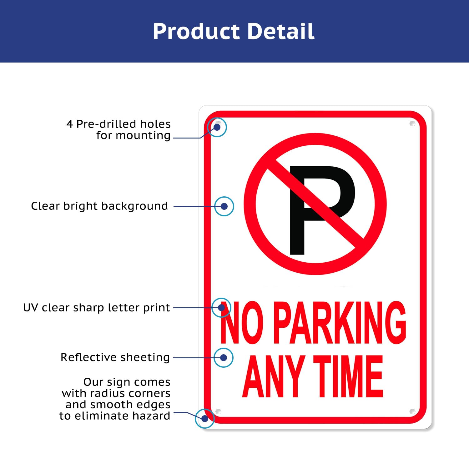No Parking Schilder (2 Stück) - 'Do Not Block Driveway', 30,5x20,3 Cm, Reflektierend, Für Innen & Außen