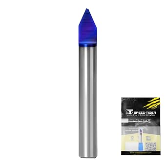SPEED TIGER IEB Engraving Router Bit- V Groove- 30 Degree- Tip 0.03 1/4" Shank 2" Long- Signmaking Mill Bits Sets for DIYers & Professionals