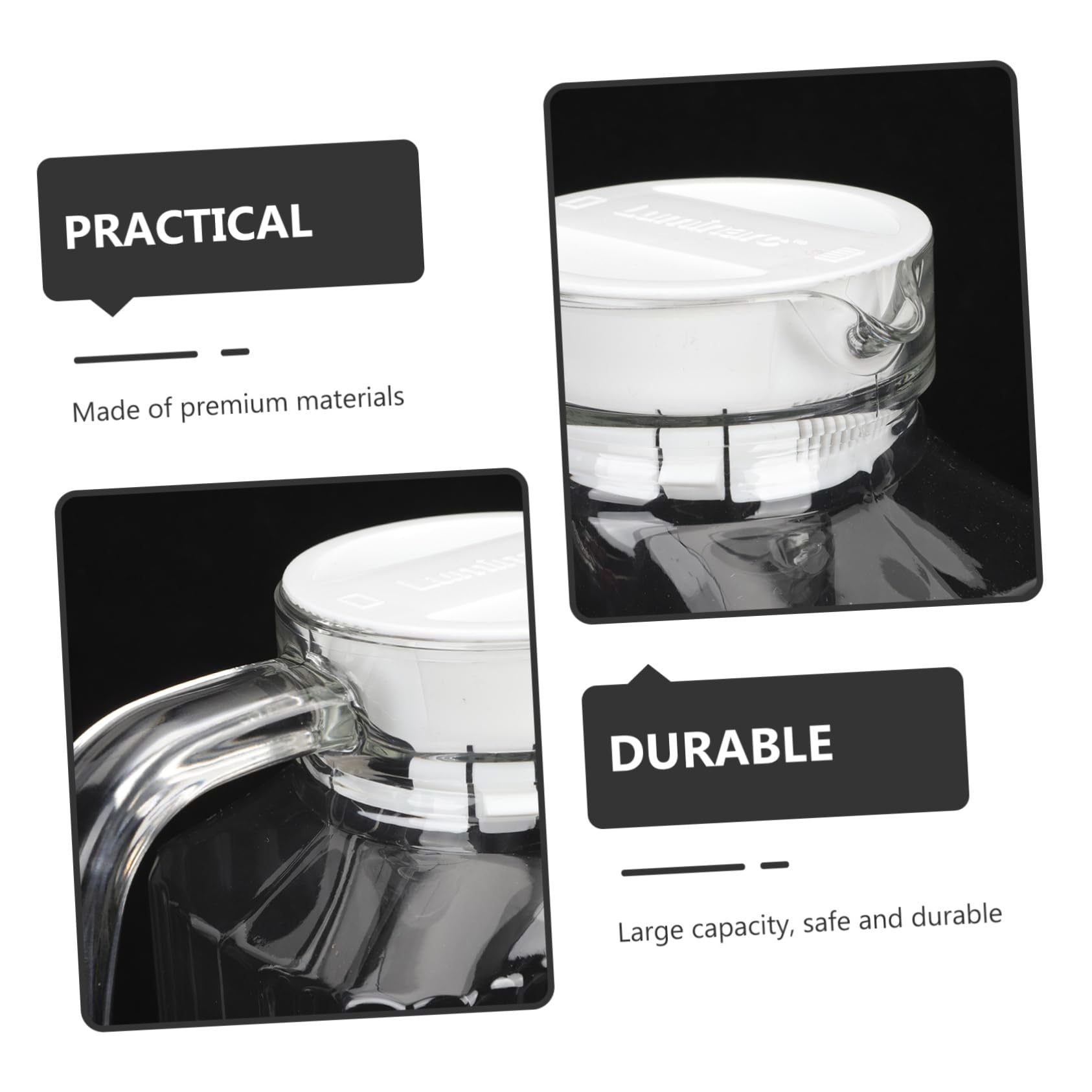 COLLBATH Glas Wasserkrug mit Deckel 1,7 L Auslaufsicher und Spritzgeschützt Großer Getränkebehälter für Kaltes Wasser Saft und Limonade