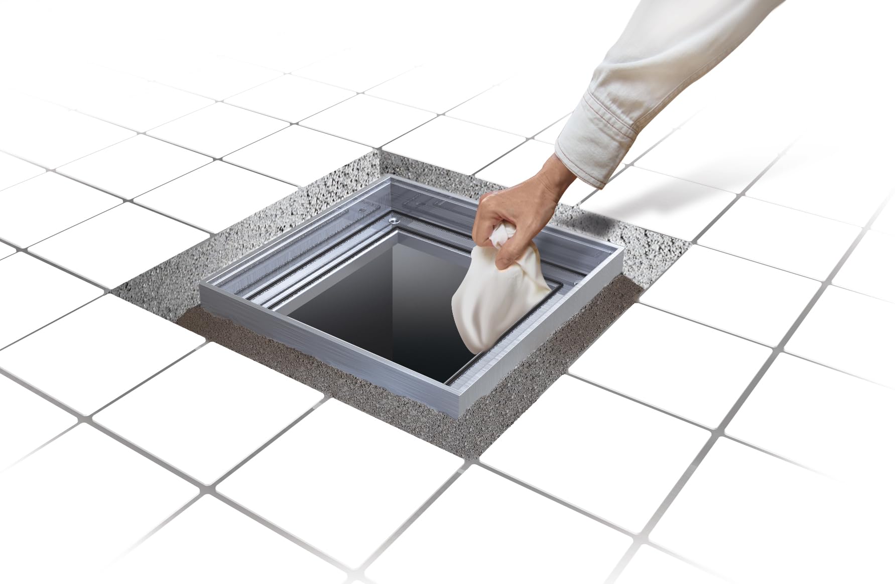 couvercles a paver et a carreler ALU 60x60x10cm