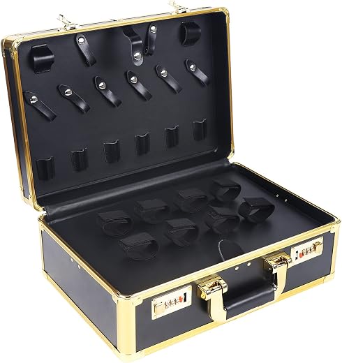 Fetcoi Barber Case Barber Carrying Case, Portable Hairdressing Tool Storage Barber Suitcase Barber Tool Box with Lock for ...
