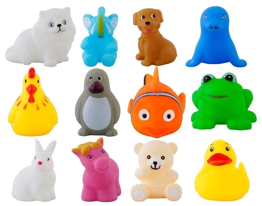 Mix Animals Swimming Water Toys Non-Toxic,BPA Free Colorful Soft Rubber Float Squeeze Sound Squeaky Bathing Toy, for Baby Chu Chu Toy Set - Mix Animals (Pack of 12) (B0D8JN4F82) Amazon Price History, Amazon Price Tracker