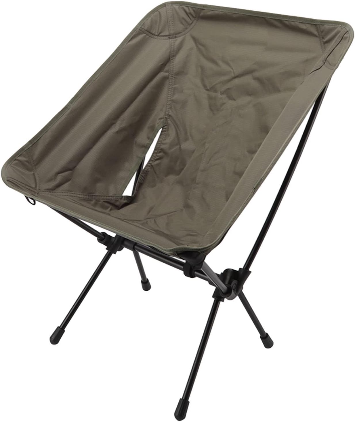 TENP Silla de camping con respaldo bajo, resistente al desgaste, cómodo, aleación de aluminio, lado derecho, bolsa de almacenamiento, silla lunar, diseño ergonómico, estable para la playa Verde